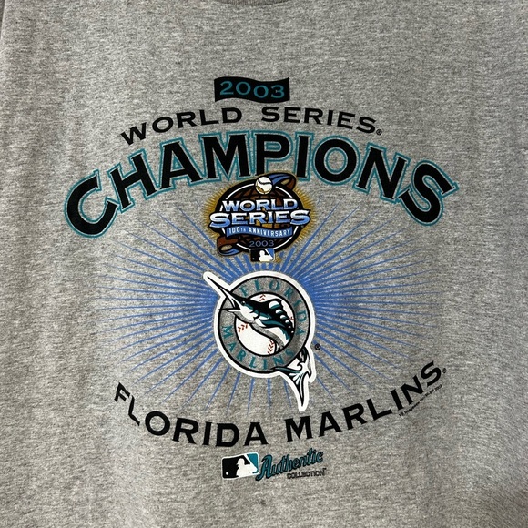 Vintage Lee 2003 Florida Marlins World Series Champions Rings T-Shirt  Size L - Picture 3 of 9